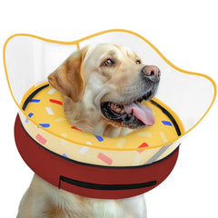 Collar rosquilla de Toptakeit para perro, evita lamidos y apoya la recuperación.