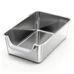 TownTime caja de arena de acero inoxidable con lados altos, duradera y fácil de limpiar.