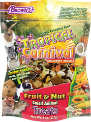 Golosina Tropical Carnival de fruta y frutos secos para mascotas pequeñas, ideal recompensa diaria.