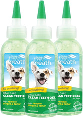TropiClean Fresh Breath gel dental en empaque muestra formato listo para usar sin cepillado.