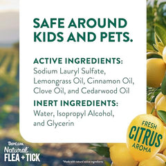 Aplicación en pelaje de perro con TropiClean para alivio rápido de pulgas