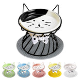 TRUNDISAN comedero elevado para gatos en cerámica, vista frontal.