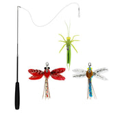 TTcat varita de plumas con libelula para estimular la caza y el juego activo del gato.