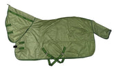 Manta de malla deportiva TuffRider con cuello combinado en verde salvia y verde bosque
