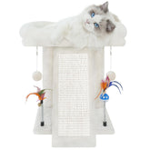 TWDEPART árbol para gatos con torre y juguetes beige, ideal para juego y descanso