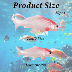 Tweruna minikoi 2 cm, diseño realista para acuario