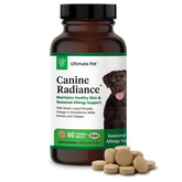 ULTIMATE PET NUTRITION Canine Radiance: tabletas masticables para piel y pelaje saludables.