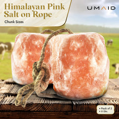 UMAID sal-himalaya con cuerda para ciervos, favorece la ingesta de minerales.