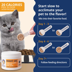 Under the Weather Ready Cal, envase y fórmula veterinaria segura y nutritiva.