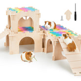 Unicorn Catcher: casa para cobaya de madera con escaleras para descanso seguro.