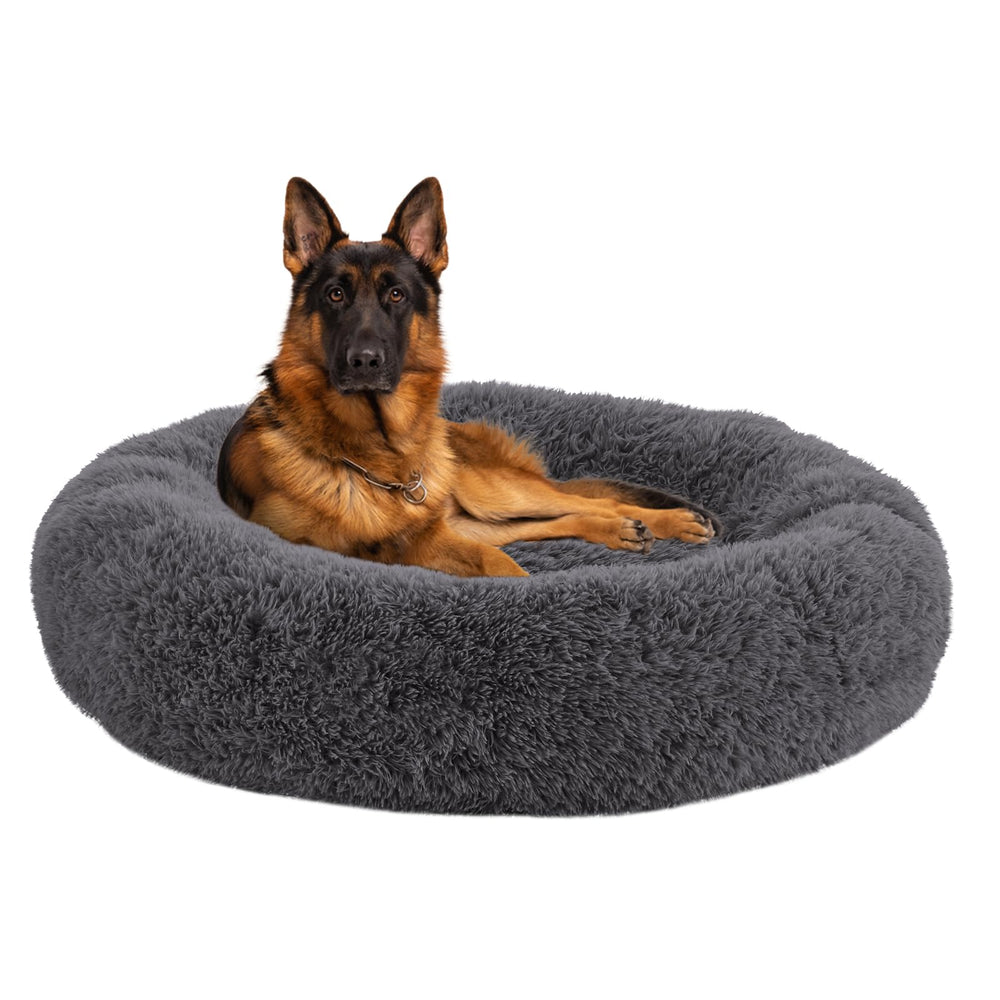 URGVANZ PET Cama calmante para perro en forma de rosquilla con apoyo suave