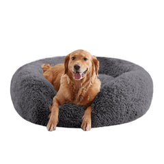 URGVANZ PET cama para perro grande, cuna redonda de felpa suave para descanso cómodo.