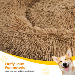 URGVANZ PET cama para perros, detalle de pelo suave, sensación envolvente para siestas.