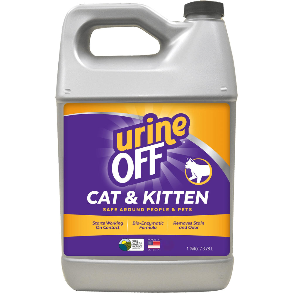 Urine Off: botella de limpiador enzimático para manchas de orina.