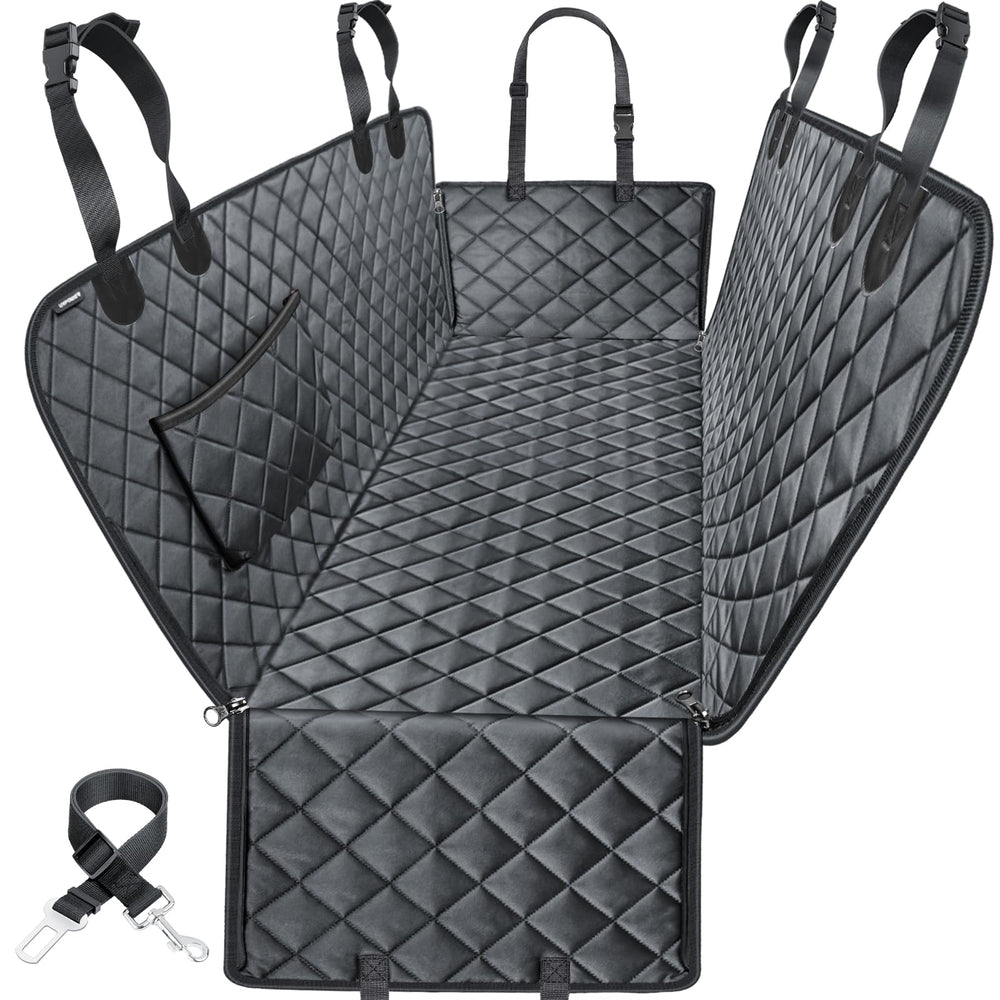 URPOWER funda de asiento para perro impermeable en modo hamaca protege el asiento de manchas y arañazos.