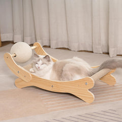 UUig cama rascador para gatos con sisal natural, descanso y juego.