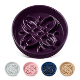 Vancasso cuenco ceramico lento para perro, vista frontal con diseño floral, ideal para comer pausadamente