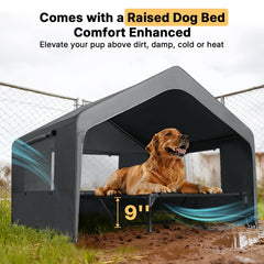 Veehoo-cama-perro-exterior-grande-dormir logrado al aire libre.