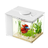 Vehipa acuario nano de 3.7L, ideal para escritorio y espacios reducidos.