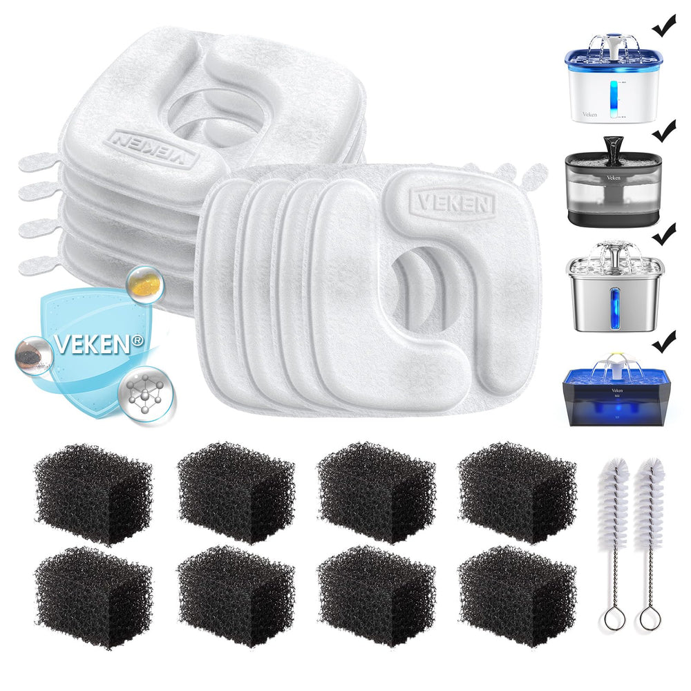 Filtros Veken para fuente de gatos 50oz, agua más limpia para beber