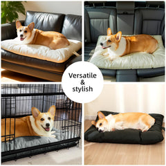 VERABE colchón para perros masticadores, 5 puntadas que evitan hundimientos.