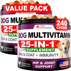 Vet Promise multivitamínicos para perros, dos-pack botellas para apoyo general de la salud