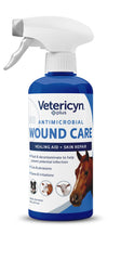 Botella Vetericyn Plus para caballos, tratamiento seguro de heridas.