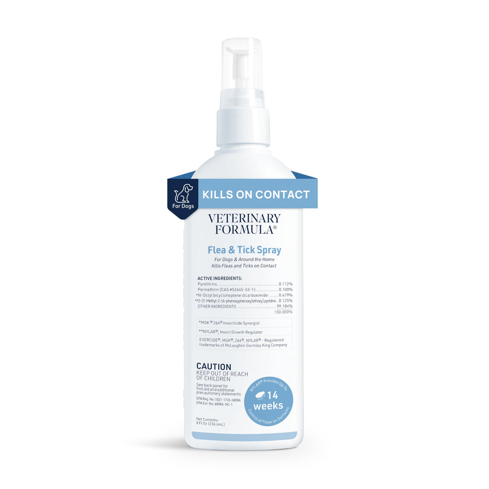Veterinary Formula spray para perros, aplicación fácil para eliminar pulgas y garrapatas