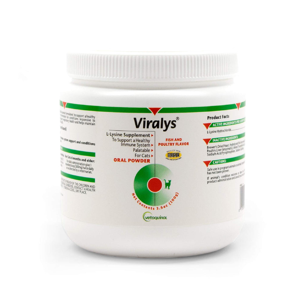 Vetoquinol Viralys frasco de polvo, apoya el sistema inmune de gatos.