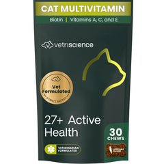 VetriScience 27+ Active Health: gomitas para gato con sabor a pescado, apoyo diario a la salud general.
