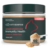 VetriScience Lisina Inmunidad polvo para gatos en botella, fácil de mezclar en comida.