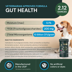 VetriScience polvo con FOS prebiótico para digestión y bienestar intestinal.