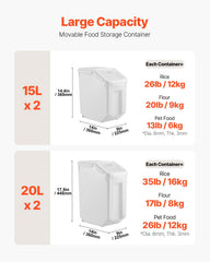 VEVOR contenedor arroz 20L con tapa clara para control diario