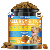 VICSOM bocados alivia alergias caninas con centro krill, sabor agradable