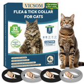 VICSOM collar antipulgas para gatos, ajuste cómodo y protección de 32 meses con el pack.
