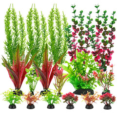 ViiWxx plantas para acuario: 18 piezas con follaje rojo y verde para tu tanque.