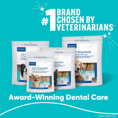 Virbac C.E.T masticables enzimáticos de ternera, acción dual para placa y sarro.