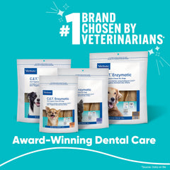 Virbac C.E.T. Enzimáticos dentales, textura de capa única para masticación suave.