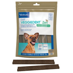 Virbac C.E.T. VeggieDent Zen masticables dentales para perros pequeños, limpieza de dientes en cada mordida.