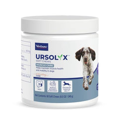 Virbac URSOLYX masticables suaves, sabor tocino, facilita la administración sin estrés.
