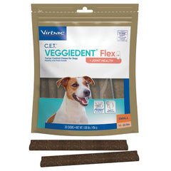Virbac VeggieDent Flex, masticable con forma en Z para limpieza dental eficaz.