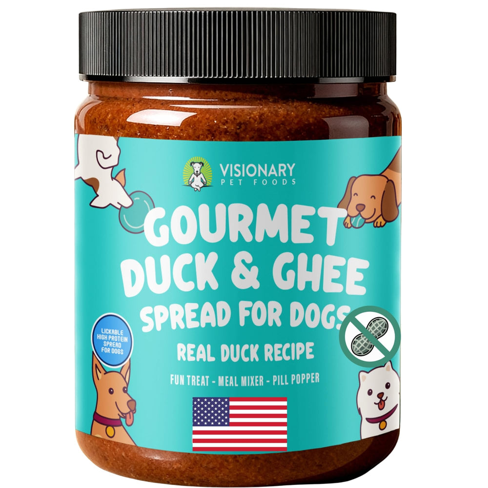 Pasta de pato Visionary Pet Foods en envase 12oz para premiar entrenando.