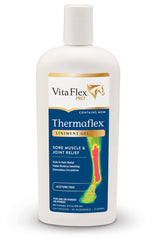Vita Flex Thermaflex Gel frente de la botella, alivio inmediato para músculos de caballos