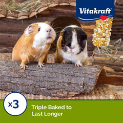 Vitakraft Crunch Sticks recubrimiento nutritivo con vitaminas esenciales.