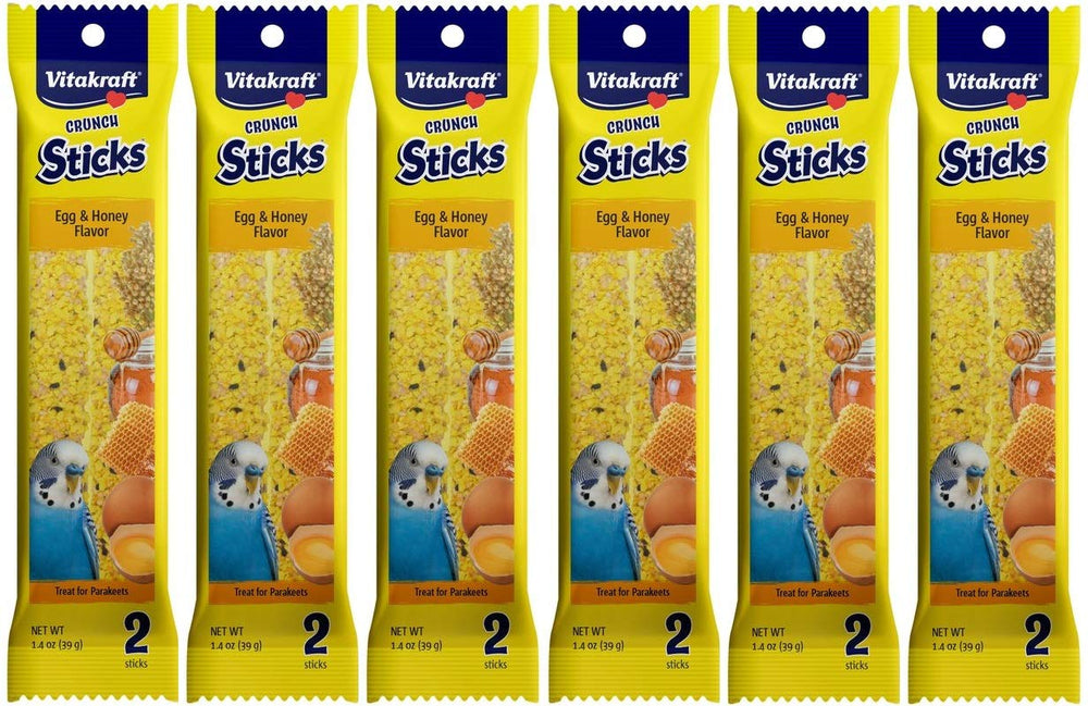 Vitakraft palitos crujientes para periquitos sabor huevo y miel, ideal para entretenimiento y snack