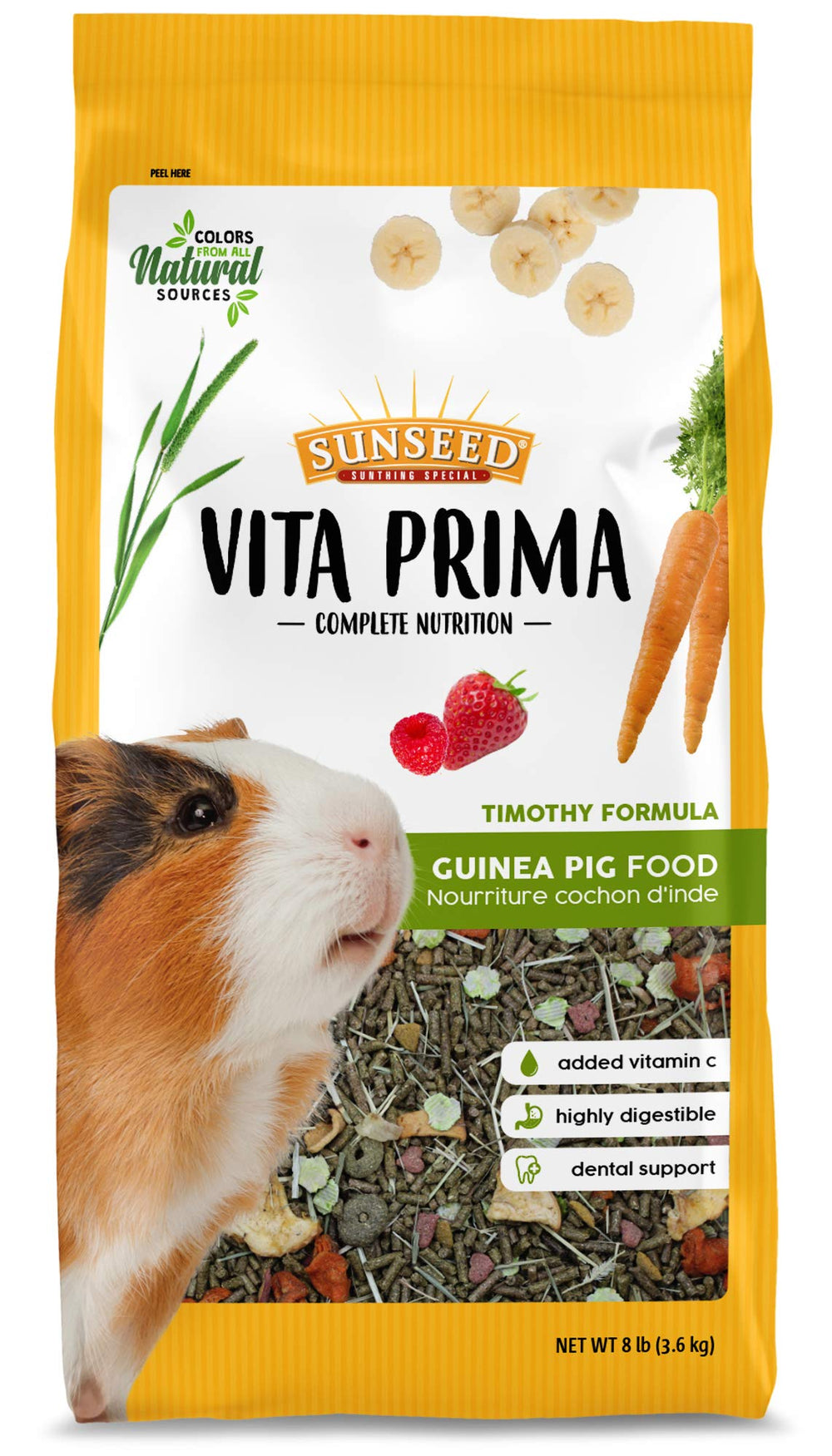 Vitakraft Sunseed Prima: pellets de heno timothy en cuenco para cobayas