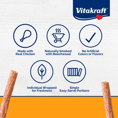 Vitakraft Treaties gros plan texture poulet, récompense savoureuse à mâcher.