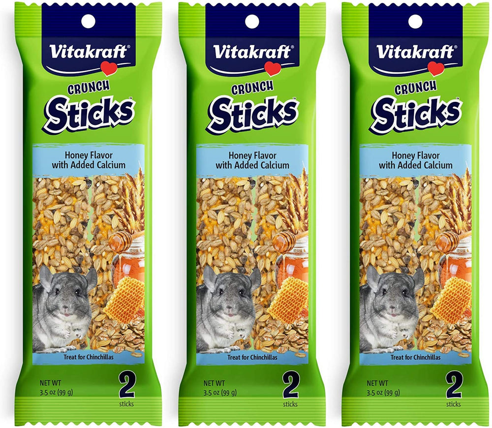 Vitakraft palitos crujientes miel calcio para chinchillas, snack nutritivo