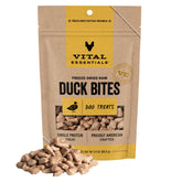 Vital Essentials bocaditos de pato liofilizados, proteína única para perros activos.