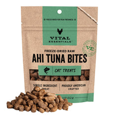 Vital Essentials bolsita atún Ahi crujiente: snack proteico para gatos